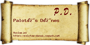 Palotás Dénes névjegykártya