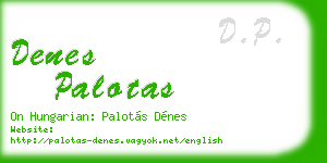 denes palotas business card
